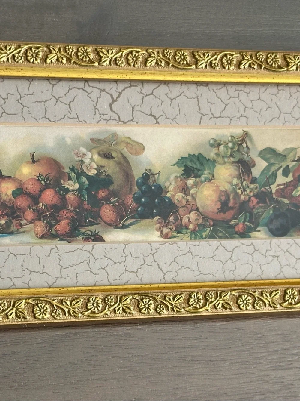 Vintage-Inspired Gold Framed Fruit Wall Art - Multicolor